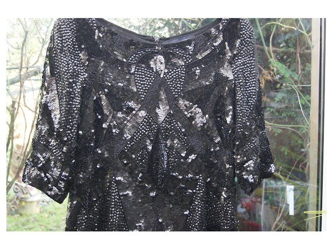 French Connection Paillettenkleid Schwarz - Ansicht 7