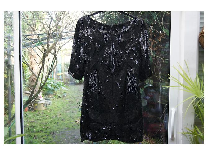 French Connection Paillettenkleid Schwarz - Ansicht 9