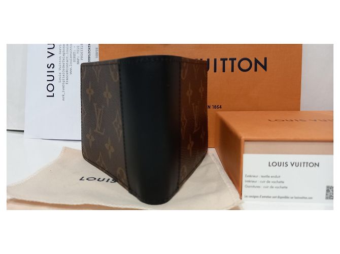 Louis Vuitton Portafoglio multiplo in pelle nera e tela monogram. Multicolore - vista 9