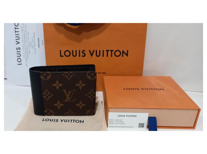 Louis Vuitton Portafoglio multiplo in pelle nera e tela monogram. Multicolore - vista 10