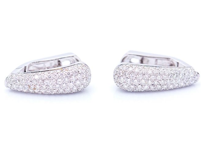 Autre Marque Orecchini in oro con pavé di diamanti Bianco - vista 2