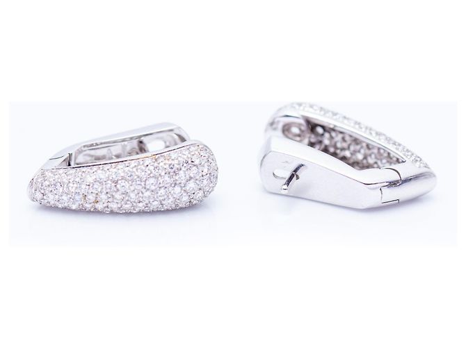 Autre Marque Orecchini in oro con pavé di diamanti Bianco - vista 3