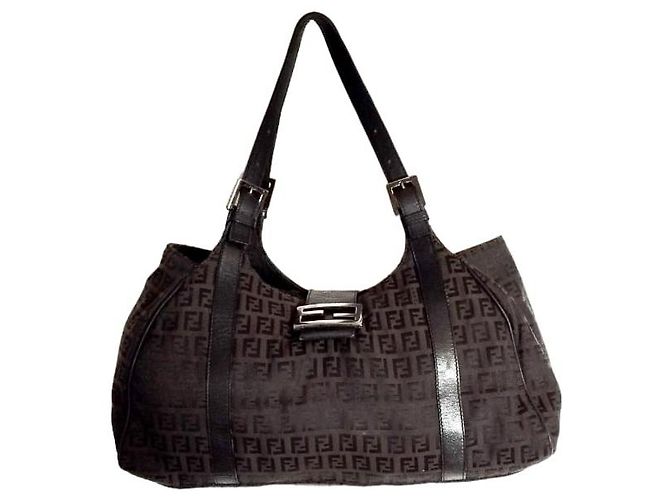 Borsa Fendi Zucchino Monogramma Marrone Scuro Cioccolato - vista 2