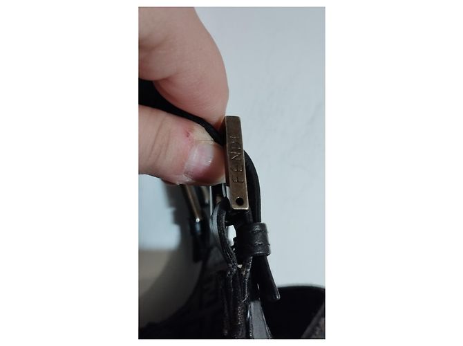 Borsa Fendi Zucchino Monogramma Marrone Scuro Cioccolato - vista 11