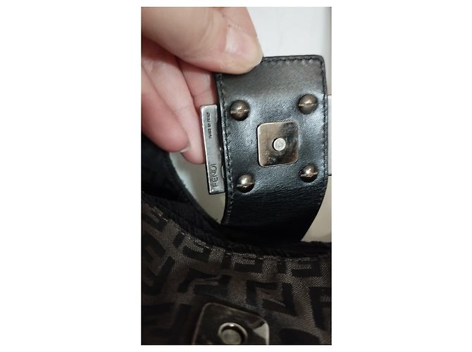Borsa Fendi Zucchino Monogramma Marrone Scuro Cioccolato - vista 13