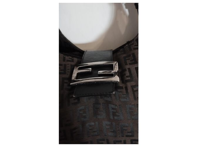 Borsa Fendi Zucchino Monogramma Marrone Scuro Cioccolato - vista 14