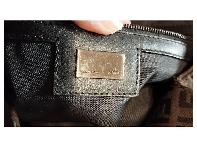 Borsa Fendi Zucchino Monogramma Marrone Scuro Cioccolato - vista 5