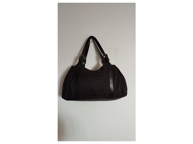 Borsa Fendi Zucchino Monogramma Marrone Scuro Cioccolato - vista 9