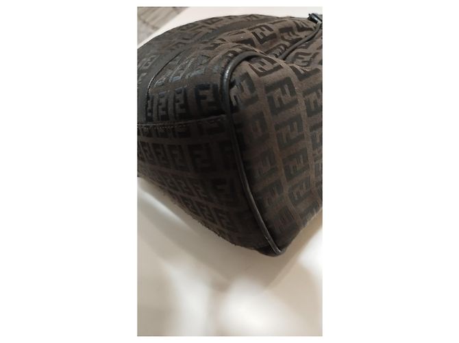 Borsa Fendi Zucchino Monogramma Marrone Scuro Cioccolato - vista 10