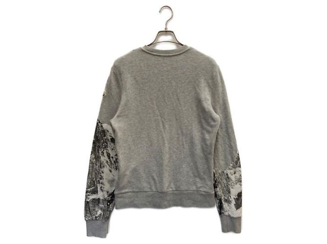Pull Moncler Col Rond Gris en Coton - vue 2
