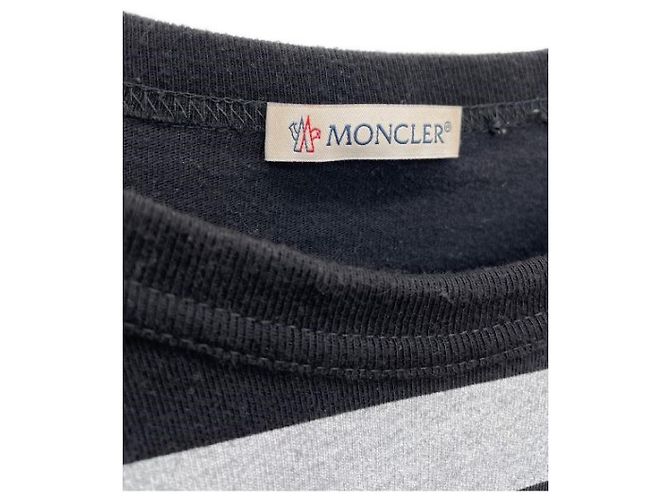 T-shirt Moncler Maglia Nera Grigia Cotone M Nero Grigio - vista 3