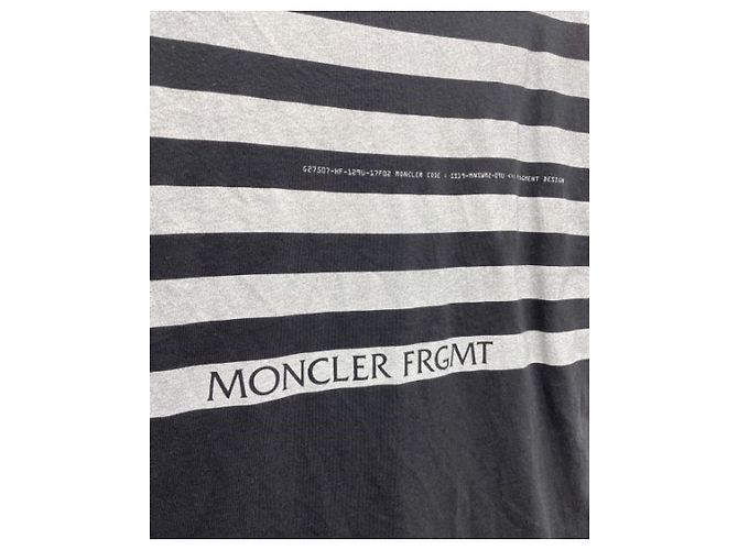 T-shirt Moncler Maglia Nera Grigia Cotone M Nero Grigio - vista 6