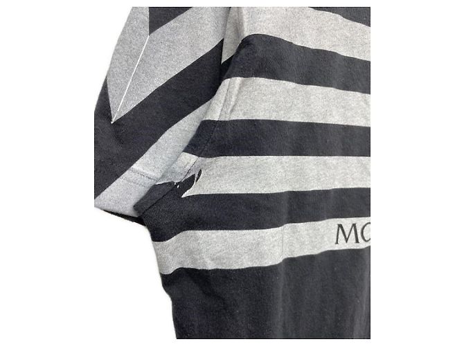 T-shirt Moncler Maglia Nera Grigia Cotone M Nero Grigio - vista 8