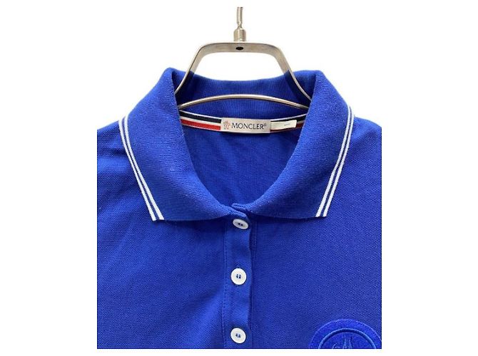 Polo Moncler con parche del logo azul de algodón - vista 3