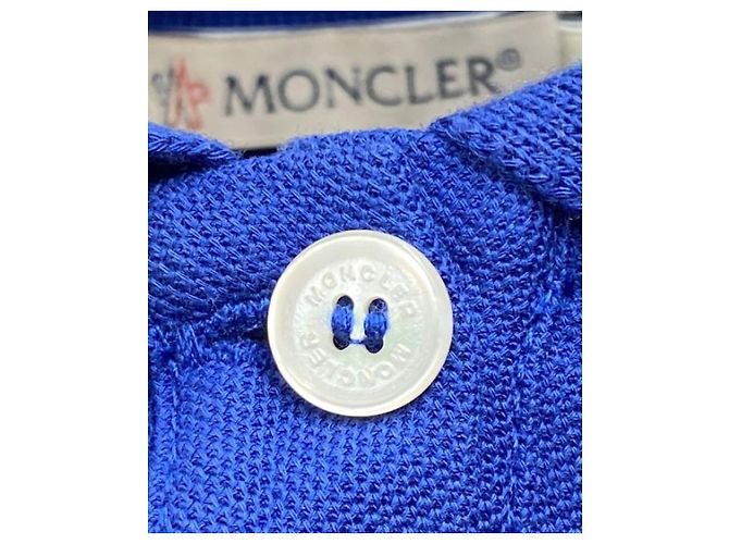 Polo Moncler con parche del logo azul de algodón - vista 4