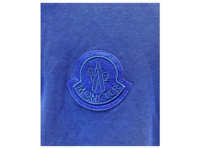 Polo Moncler con parche del logo azul de algodón - vista 5