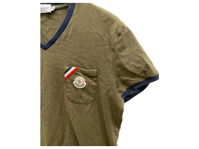 Moncler T-Shirt mit aufgesetzter Tasche Olivgrün Baumwolle M - Ansicht 3