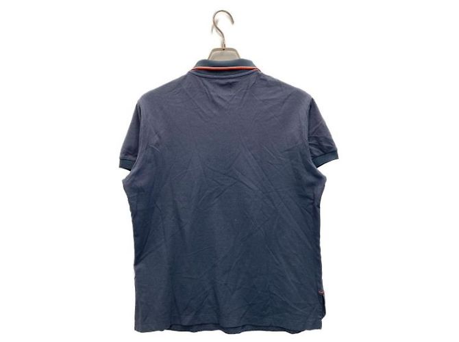Polo Moncler con ricamo a un punto blu navy cotone - vista 2