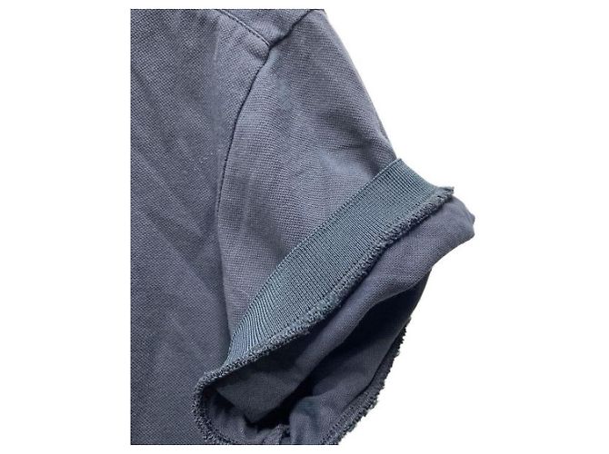 Polo Moncler con ricamo a un punto blu navy cotone - vista 7