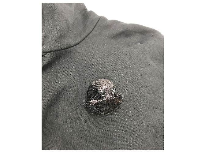 Moncler Kleid mit Pailletten Logo schwarz Baumwolle - Ansicht 3