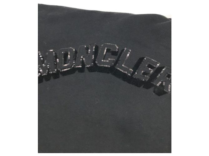 Moncler Kleid mit Pailletten Logo schwarz Baumwolle - Ansicht 7