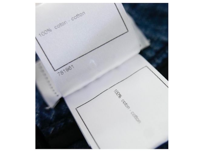 Chanel SS08 Vaqueros de mezclilla de cambray con pernera ancha Azul - vista 9