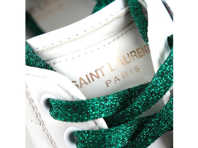 SAINT LAURENT - Sneakers glitter Court (T40) Bianco - vista 4