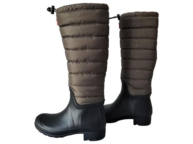 Botas Hunter de borracha pretas e cáqui Preto Caqui - vista 2