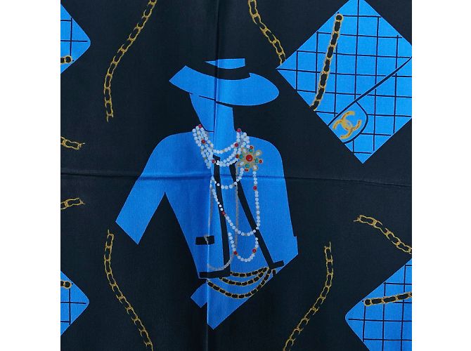 Chanel Sciarpa di seta Mademoiselle Nero - vista 2