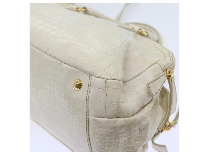 Miu Miu Borsa a Mano in Pelle 2modo Beige Auth bs9244 - vista 19