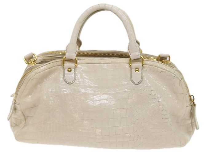 Miu Miu Borsa a Mano in Pelle 2modo Beige Auth bs9244 - vista 2