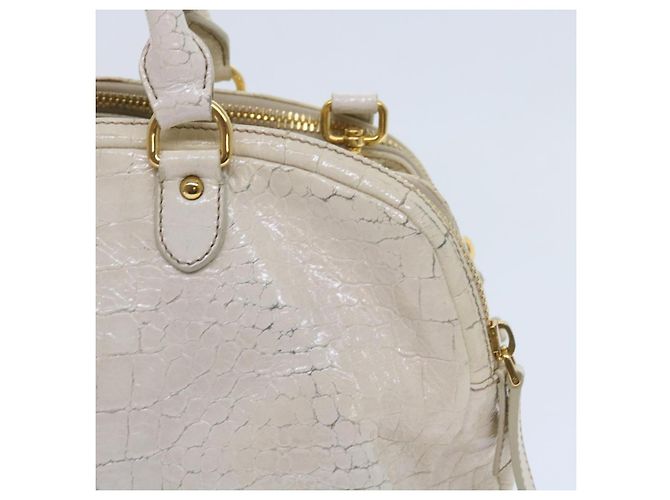 Miu Miu Borsa a Mano in Pelle 2modo Beige Auth bs9244 - vista 3