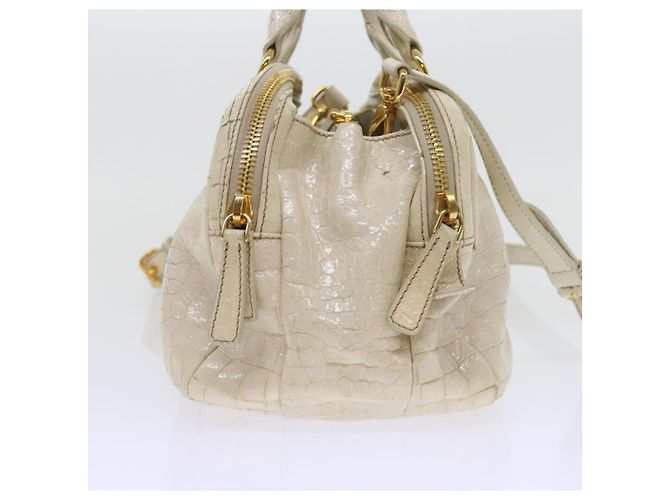 Miu Miu Borsa a Mano in Pelle 2modo Beige Auth bs9244 - vista 5