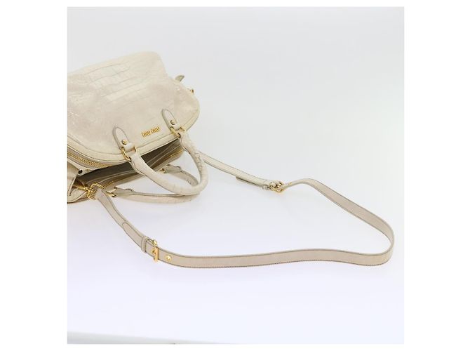 Miu Miu Borsa a Mano in Pelle 2modo Beige Auth bs9244 - vista 8