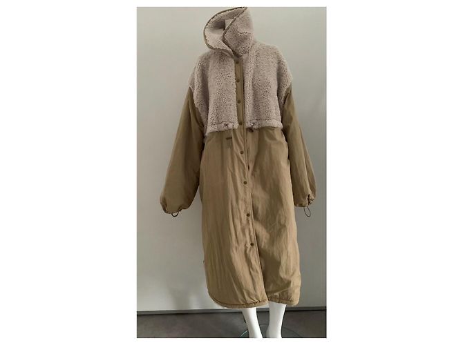 Abrigo oversize Ulla Johnson con parche del logo beige - vista 4