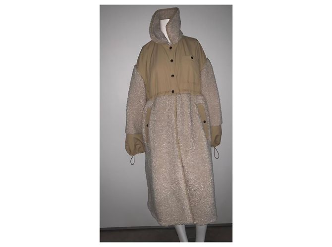 Abrigo oversize Ulla Johnson con parche del logo beige - vista 5