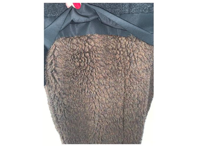 Louis Vuitton Mantel aus Wolle und Kaschmir braun dunkelgrau Anthrazitgrau - Ansicht 9