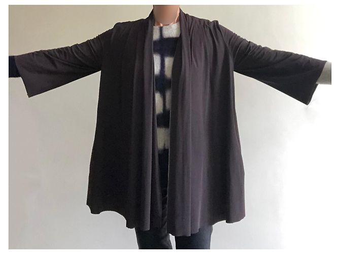 dark brown burnt earth kimono jacket Irié T. S/M - view 15