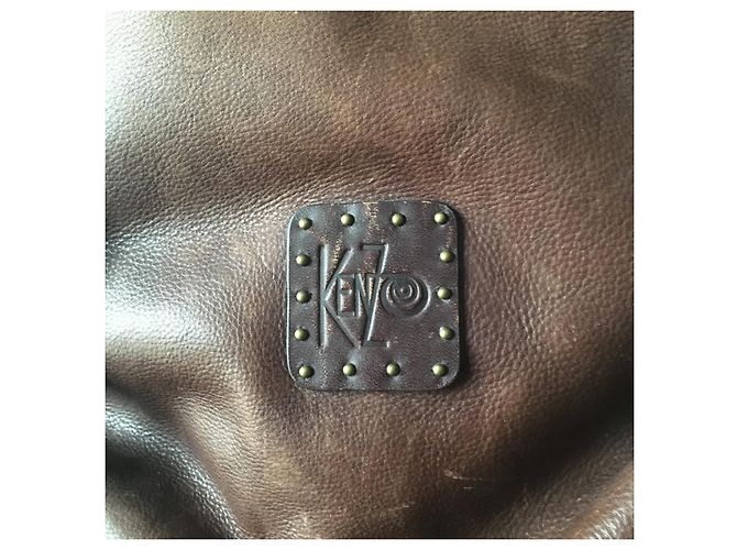 Borsa a mano Kenzo in pelle marrone - vista 5