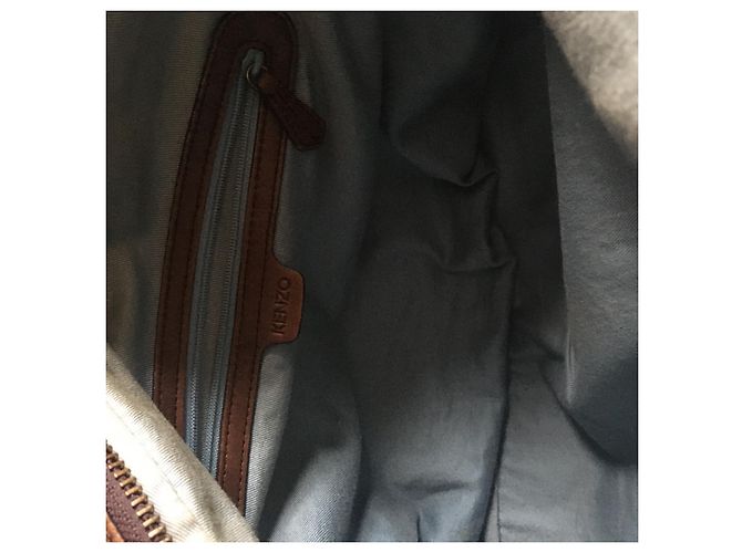 Borsa a mano Kenzo in pelle marrone - vista 7