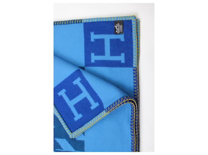 Hermès Avalon Jump'H Decke Weiß Blau Orange Gelb Fuschia - Ansicht 5