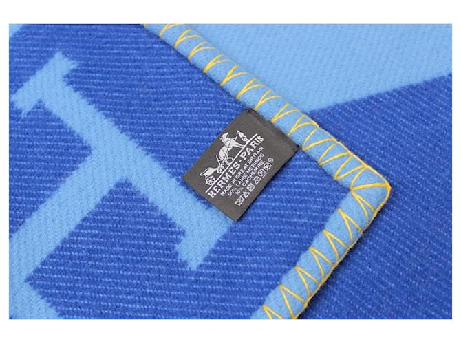 Hermès Avalon Jump'H Decke Weiß Blau Orange Gelb Fuschia - Ansicht 8