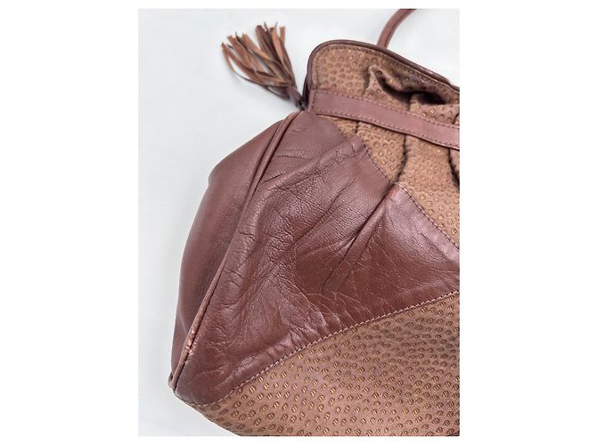 Borsa a tracolla Gucci in pelle marrone patchwork - vista 5