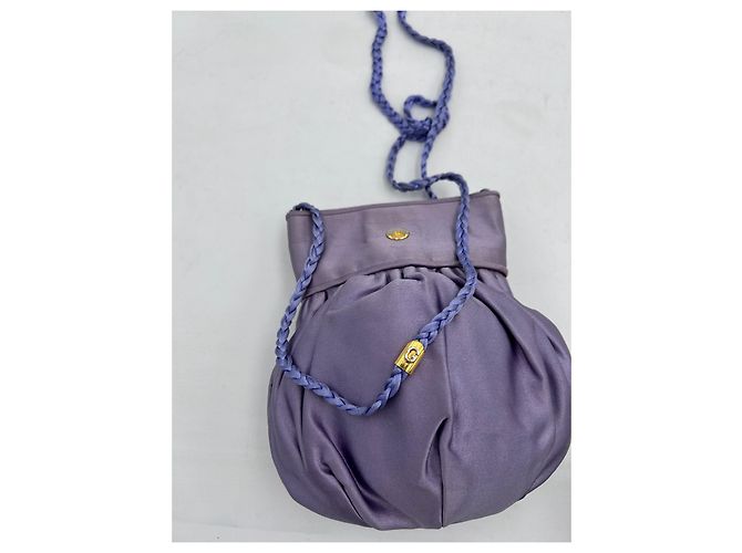 Borsa a tracolla da sera Gucci Anni 50 in raso lilla Rosa Viola scuro - vista 2