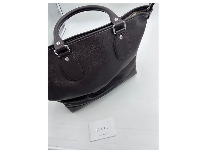 Borsa shopper Gucci Anni 2000 in pelle marrone - vista 12