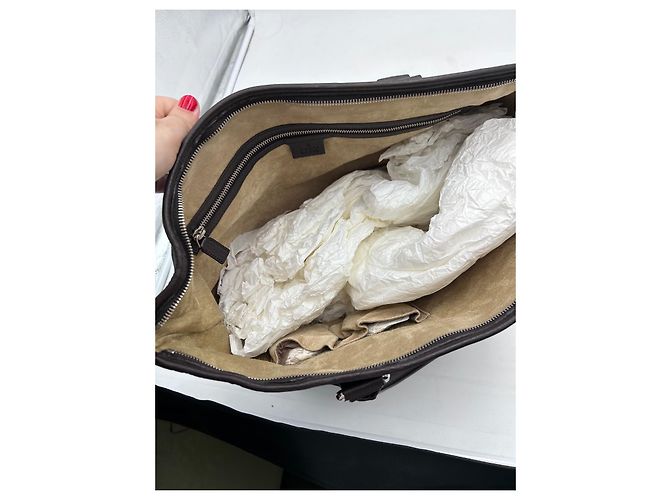 Borsa shopper Gucci Anni 2000 in pelle marrone - vista 6