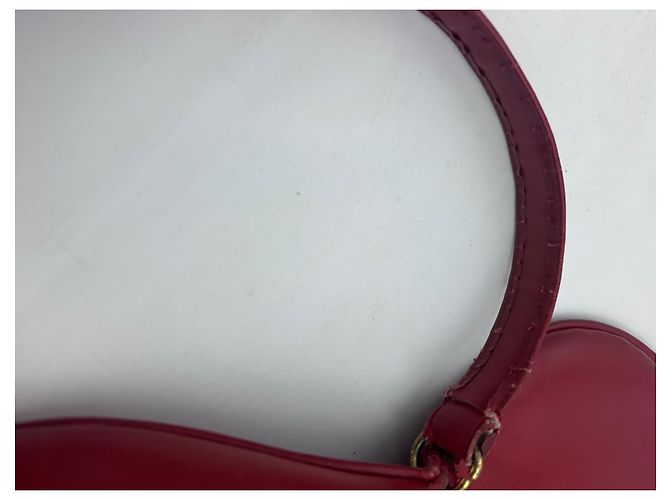 Borsa a Tracolla Arrotondata Gucci Pelle Rosso Rubino Bordò - vista 6
