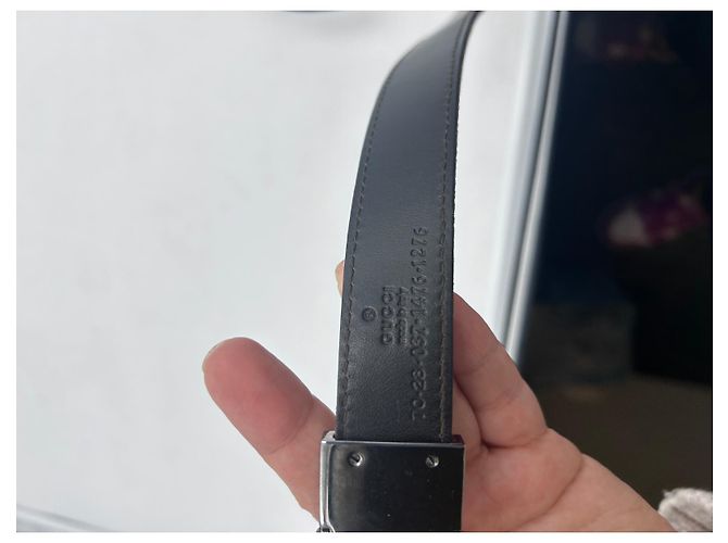 Gucci Dünner Gürtel aus Logo Canvas und Leder Beige - Ansicht 3