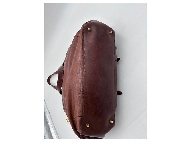 Alexander McQueen Grande Borsa a Mano in Pelle Marrone - vista 5