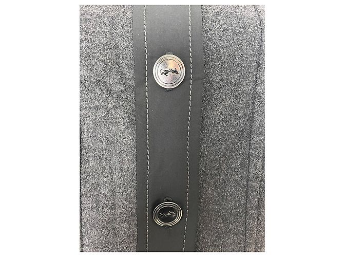 Abrigo Weill de lana y angora negro gris - vista 5